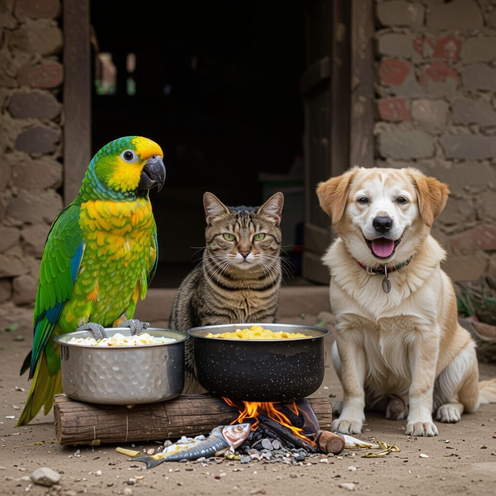 Fantastical Village Friends Cooking Competition Matte Painti...