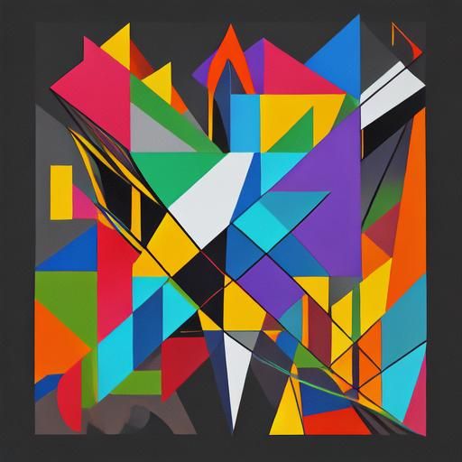 Cubist Autumn Scene as Geometric Fauvism