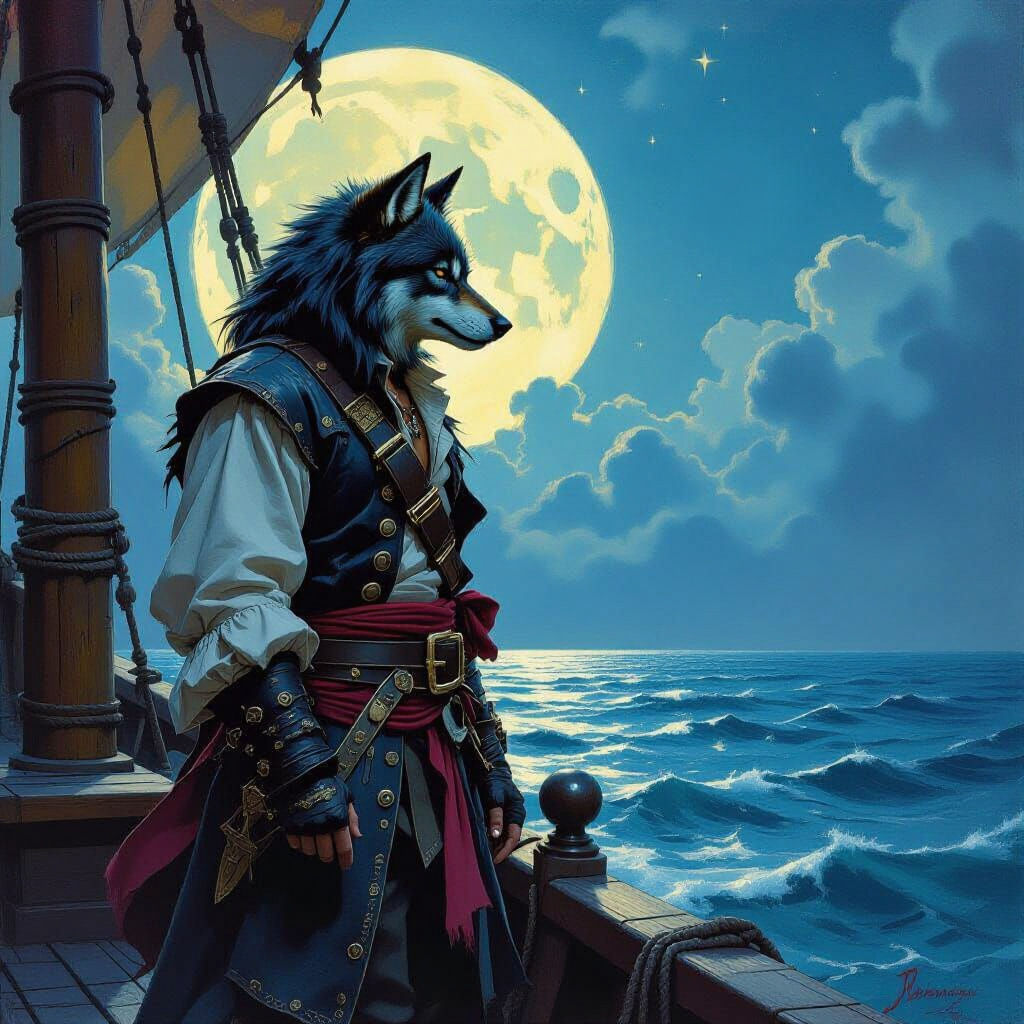 Wolf Pirate  by @StellarRae