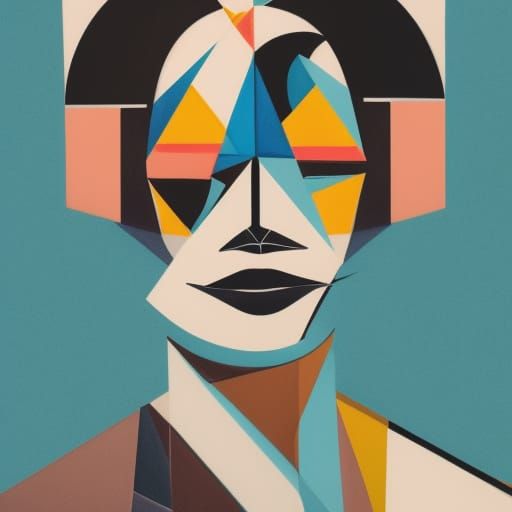 Abstract Geometric Face AI Generated Artwork NightCafe Creator
