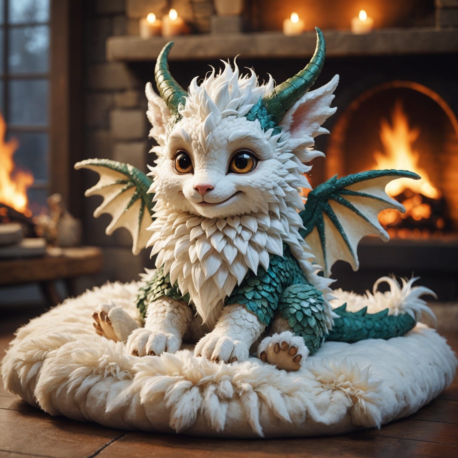small fluffy dragon  by @undefined