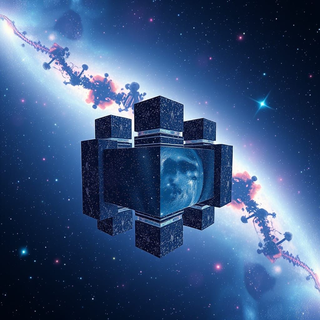 Infinite Universe Reflected in a Cube