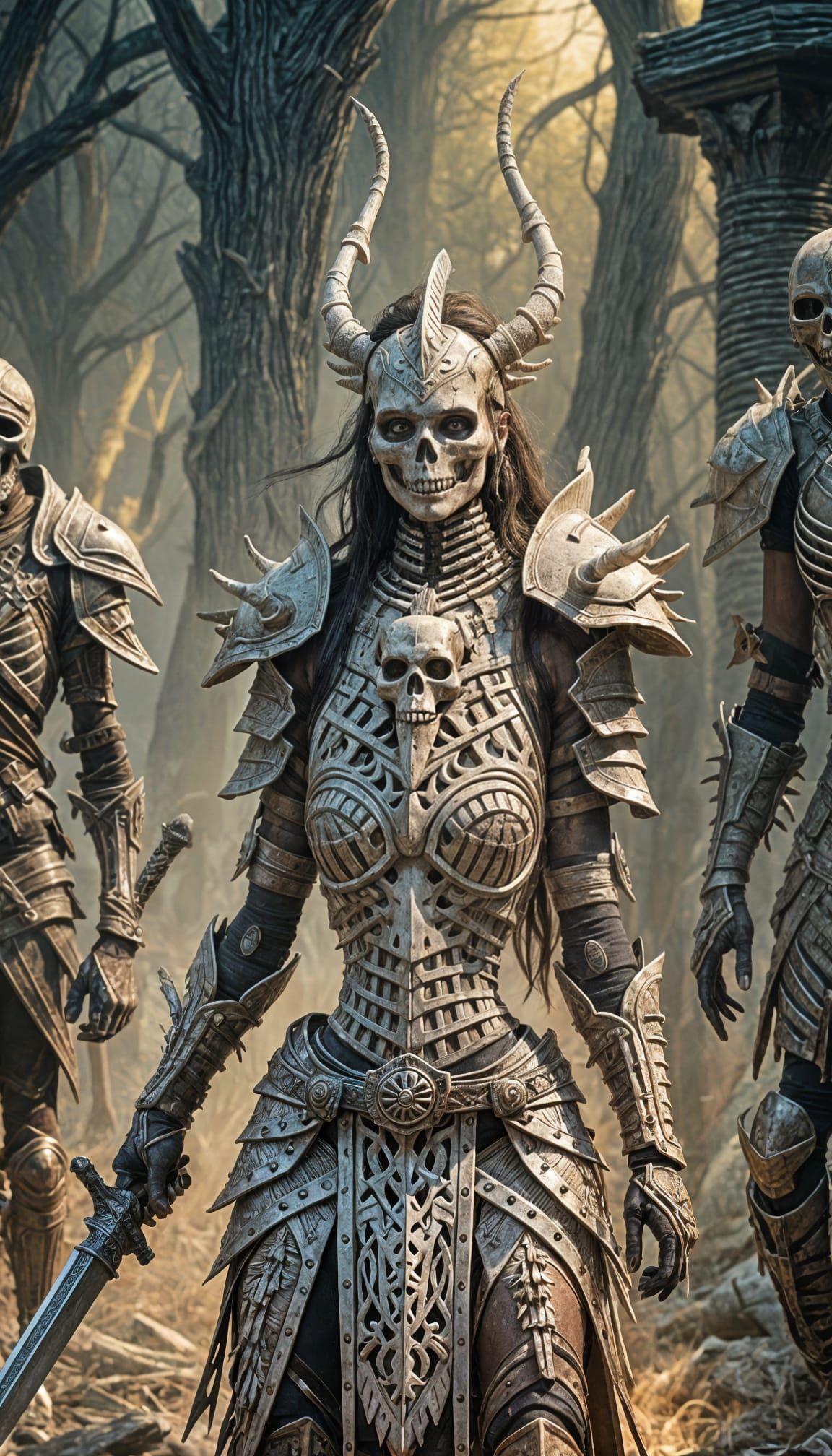 3D Bone Armor Warrior Princess Ready for War