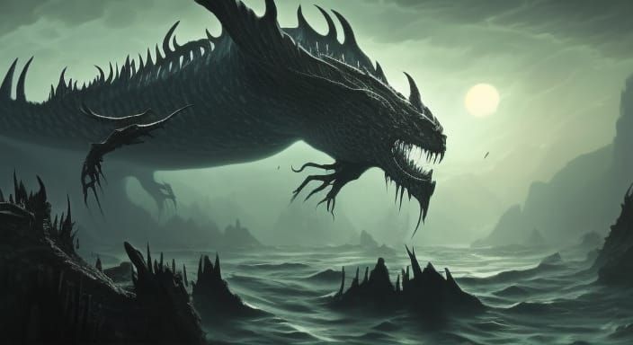 Sea Serpent Sighting - AI Generated Artwork - NightCafe Creator