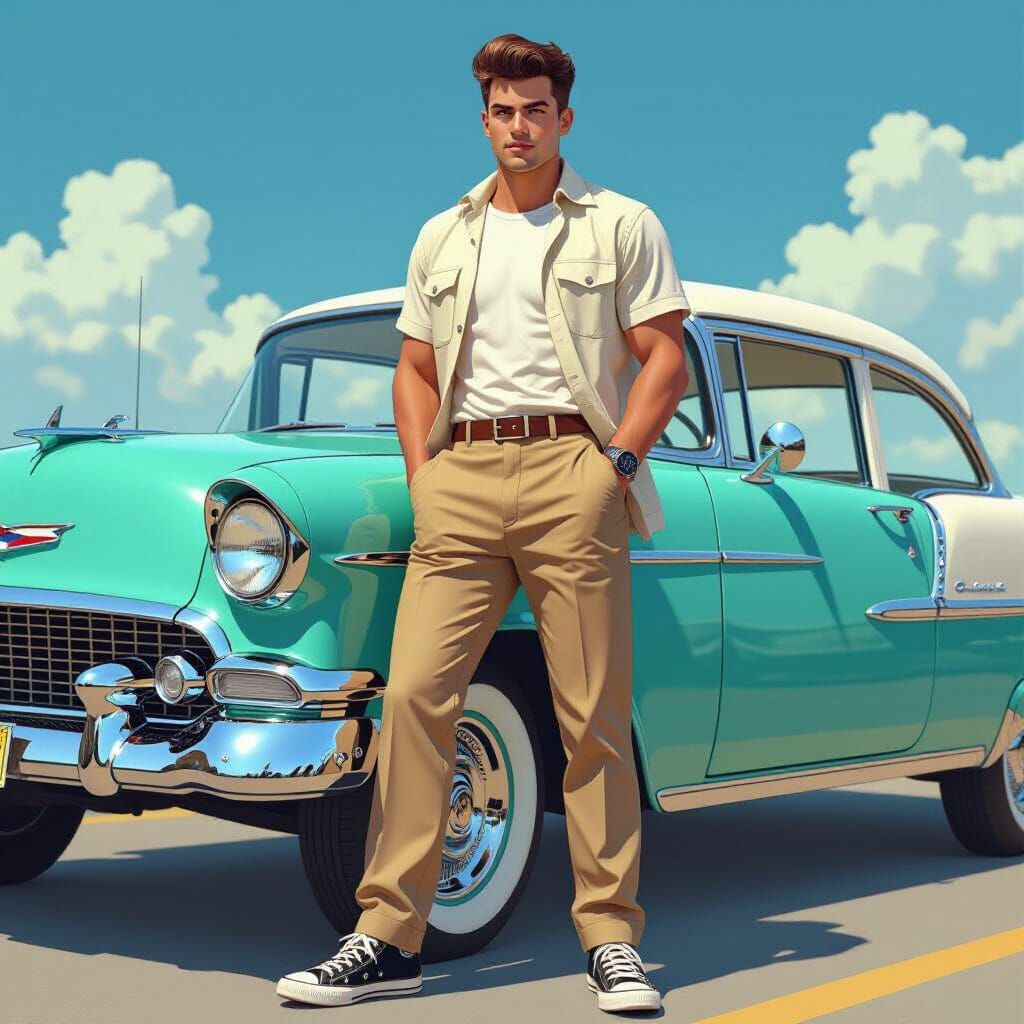 Handsome 1950s man    by @Dragonrose9 