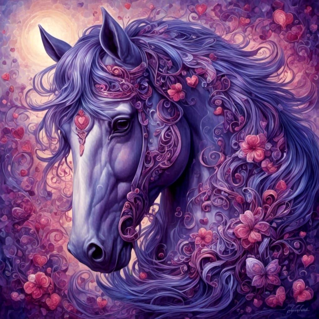 Purple Pink Horse