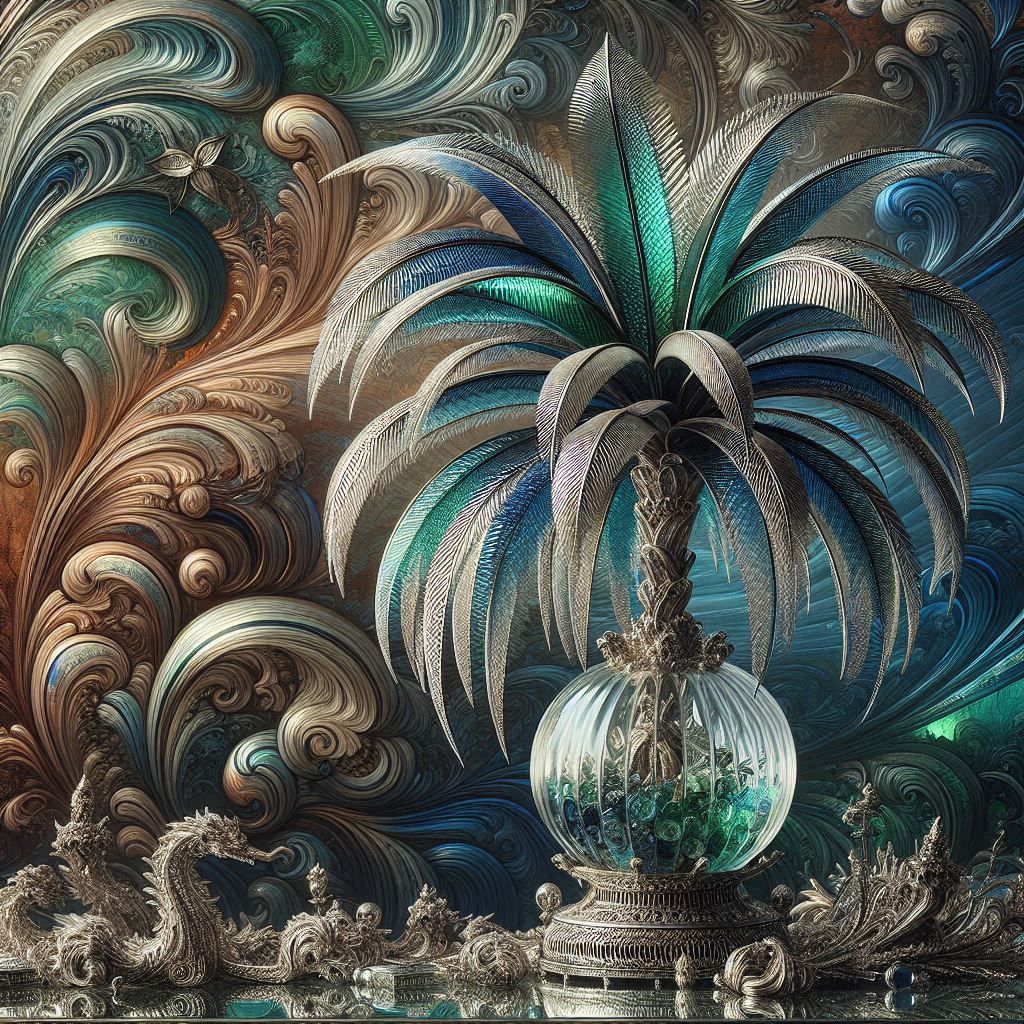 Glass Baroque Palm Tree 2