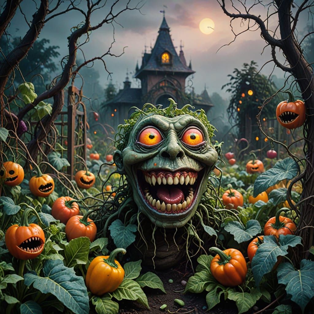 Creepy garden at night   by @ShaKeD