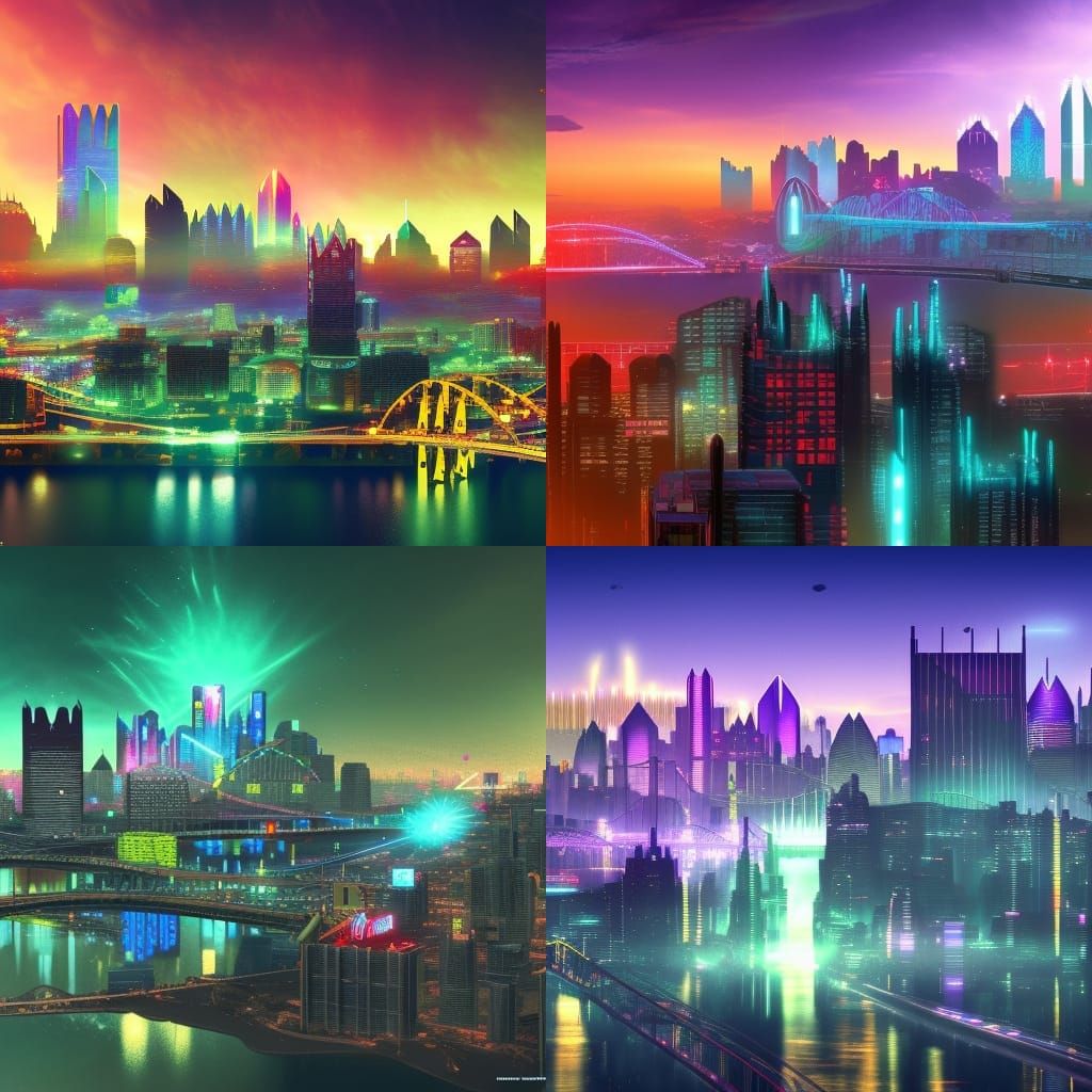 playboi carti style cyberpunk pittsburgh skyline