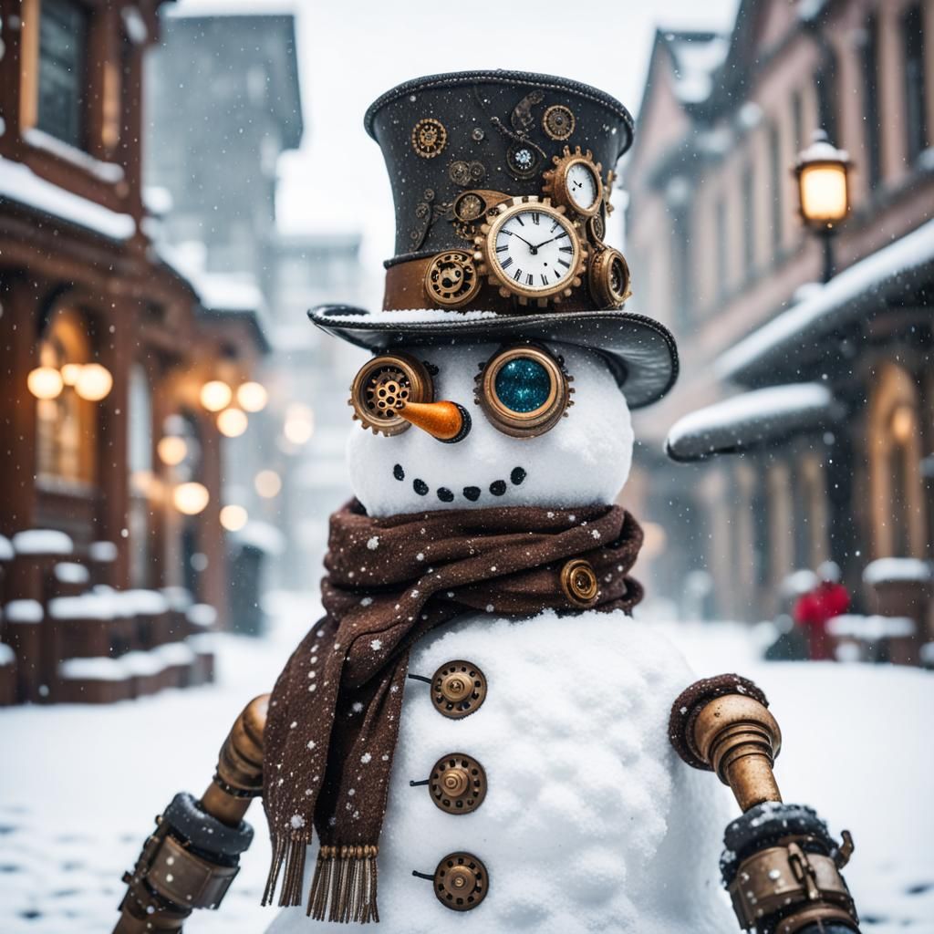 Steampunk Snowman  by @JinnB