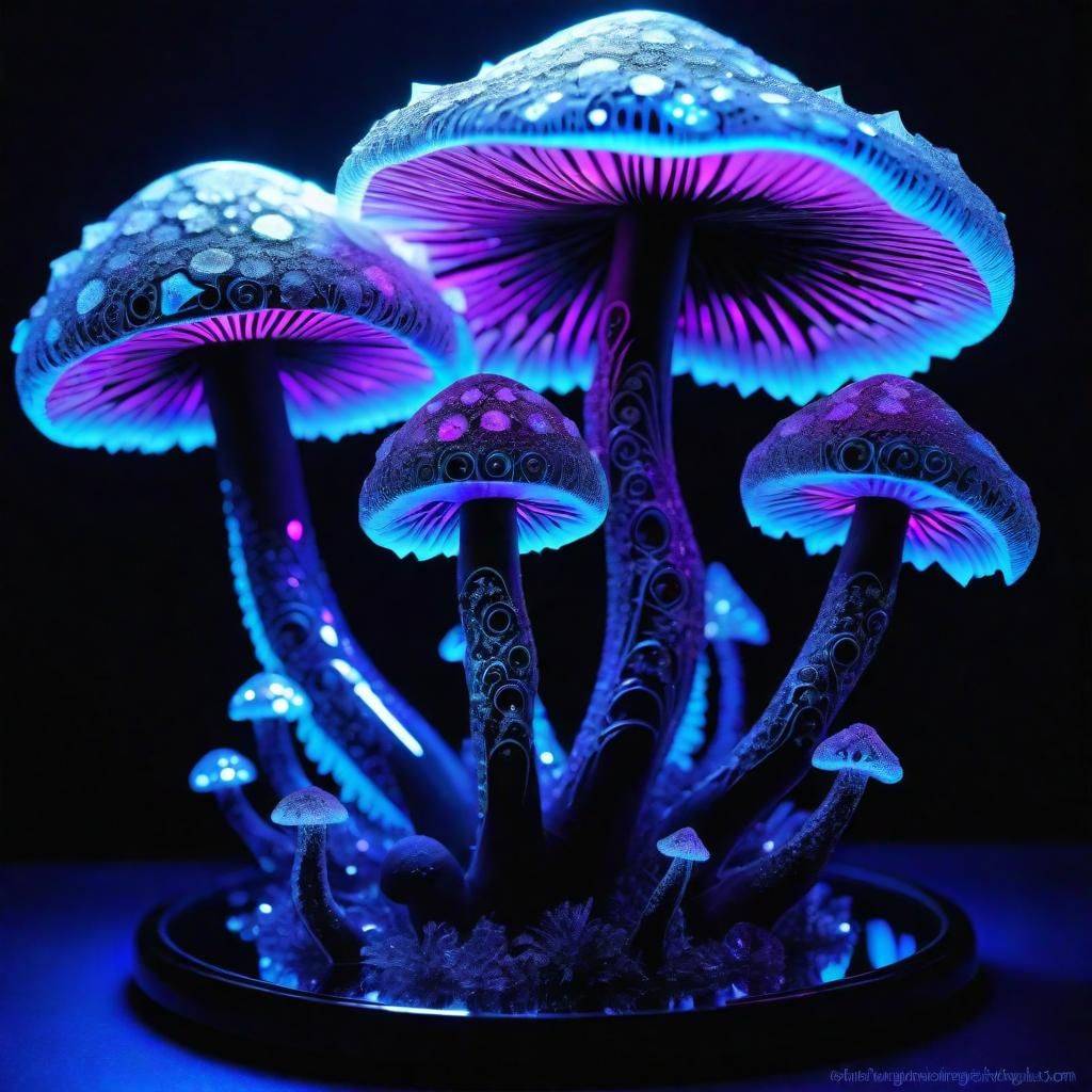 Black Light Art::Ice Mushrooms!!!  by @DEKA