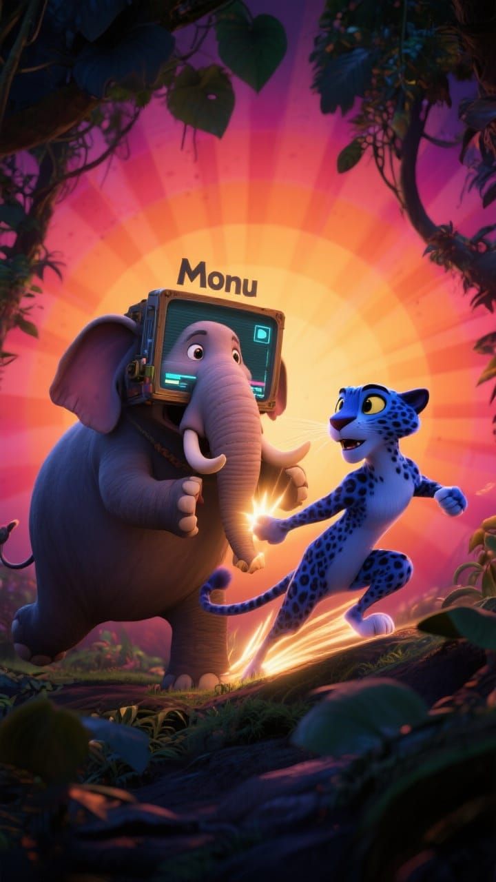 Fantastic Jungle Creatures Illuminate the Darkness as 3D Dig...