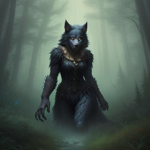 werewolf near forest