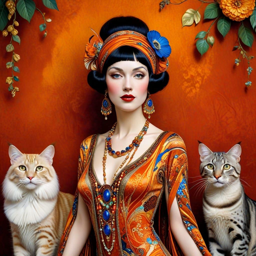 Exotic Lady in Art Deco Wonderland