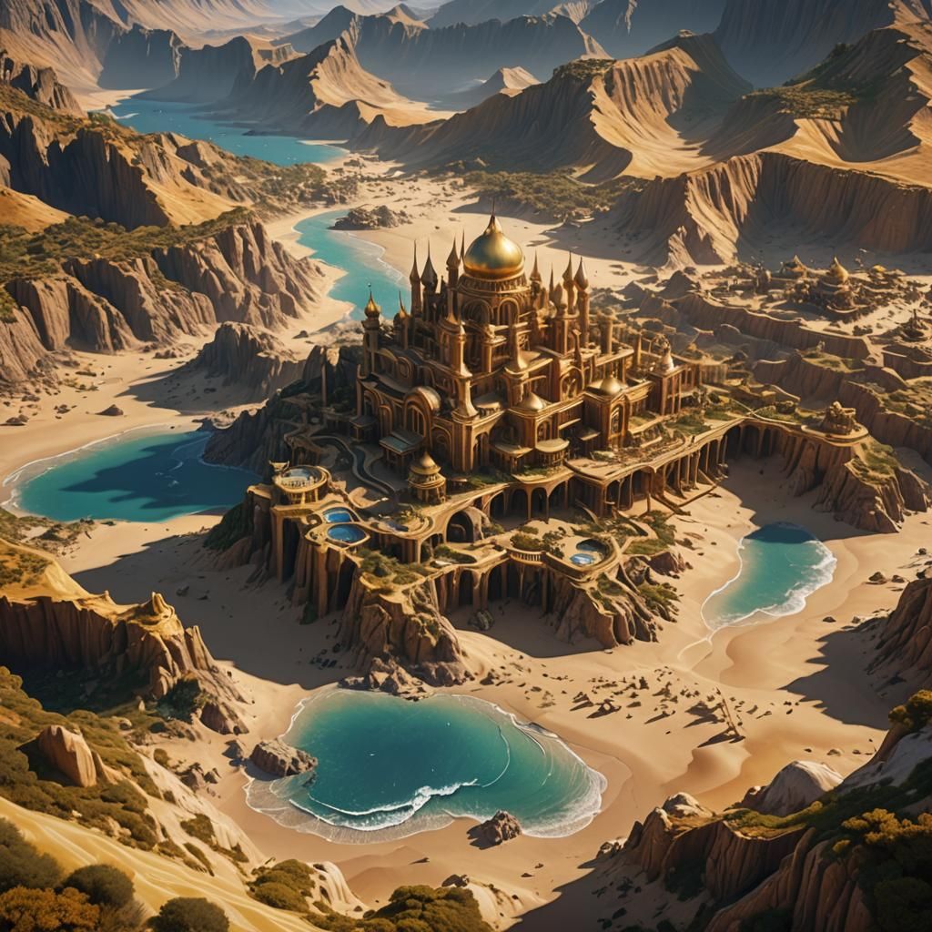 Golden Sands Landscape in Fantasy Concept Art Style