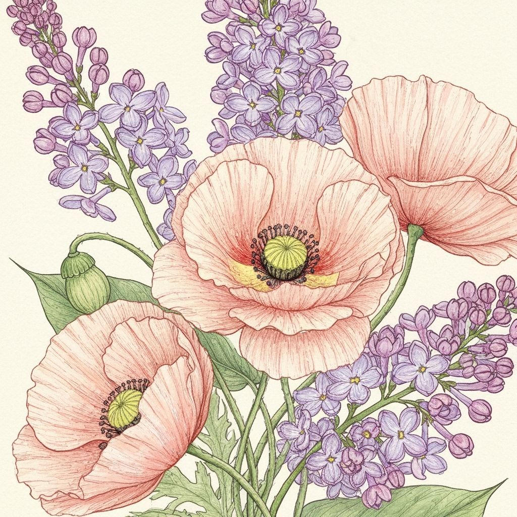 Poppies and lilac  by @Galina Bolshakova
