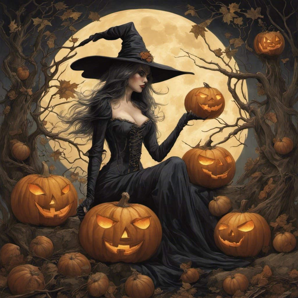 99 Witches For Halloween - Bonus - Ai Generated Artwork - Nightcafe Creator