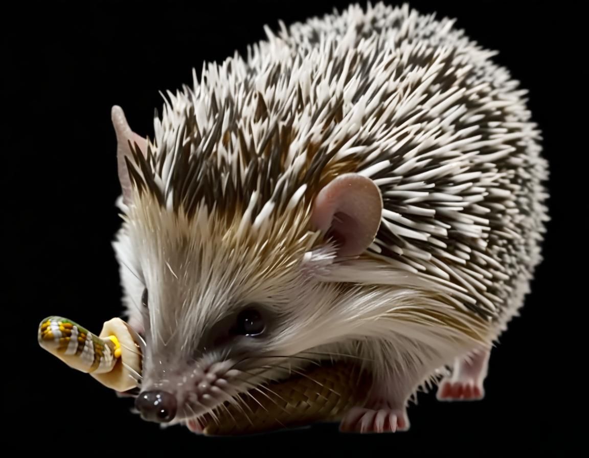 a gray white (lesser hedgehog tenrec), eats a (snake)