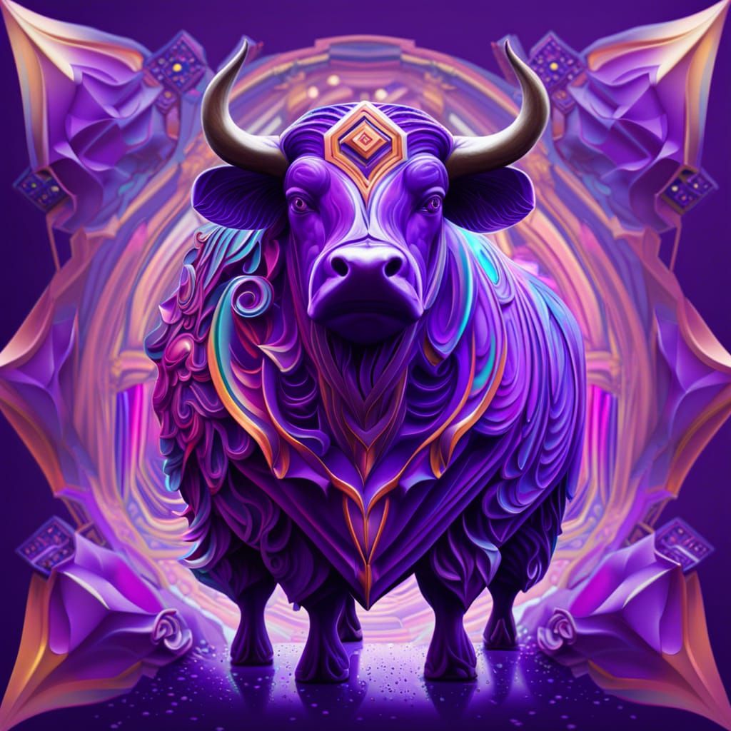 Elaborate Purple Yak - AI Generated Artwork - NightCafe Creator