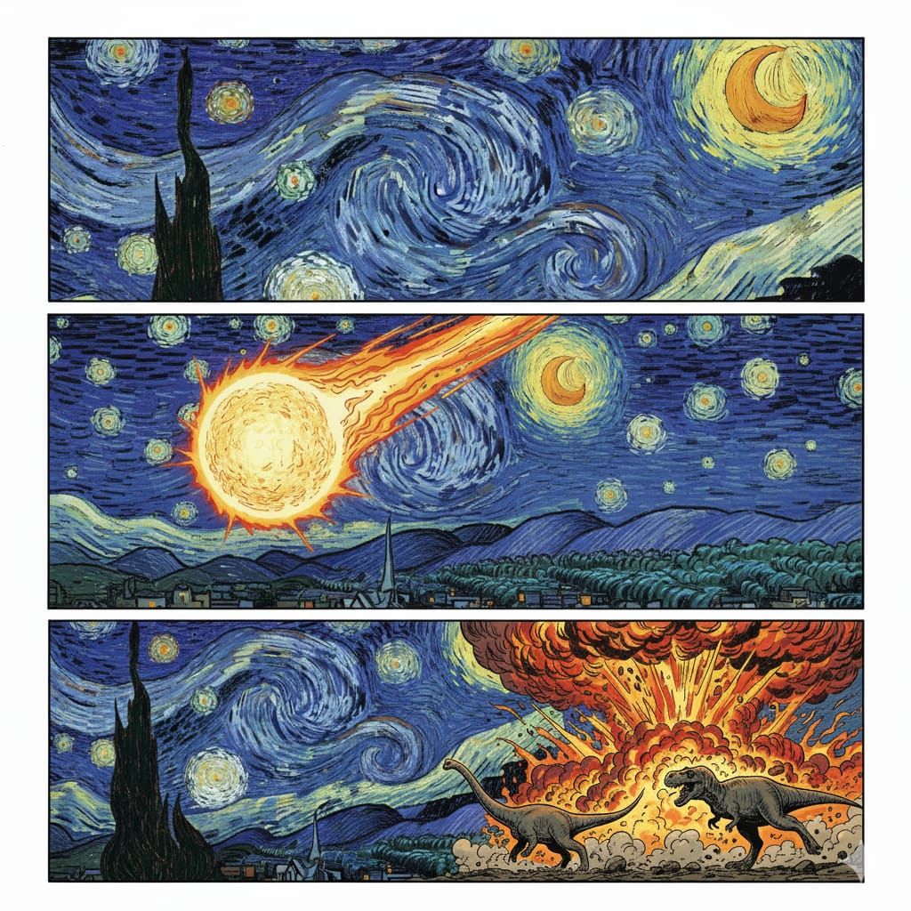 Starry night, the day the dinosaurs died