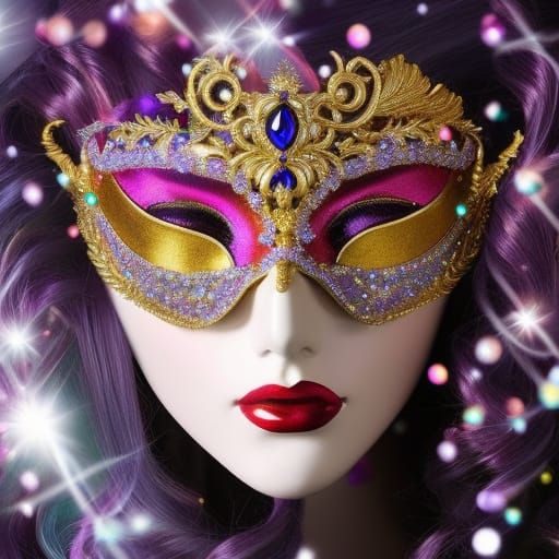 Girl with masquerade mask🎭 - AI Generated Artwork - NightCafe Creator