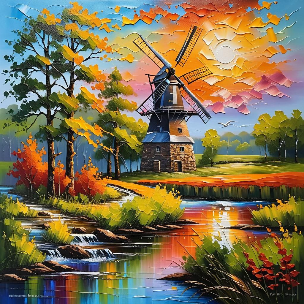 Impasto: Wind Mill   by @Sherkhal