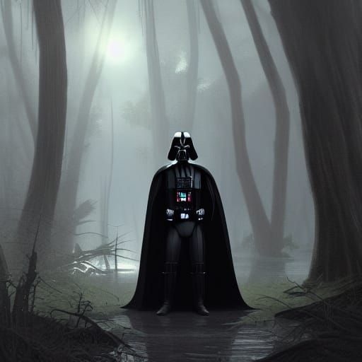 Darth Vader in a swamp 4k image