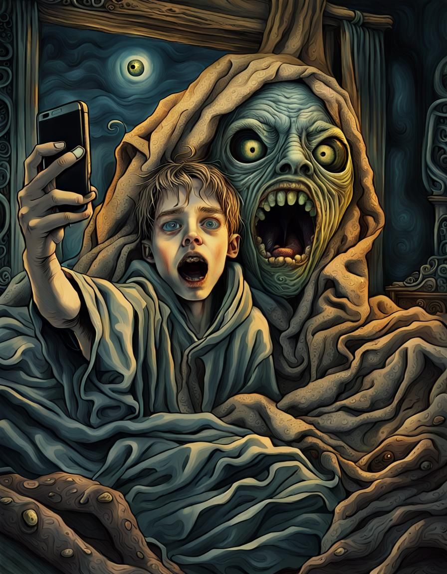 A Frightened Photobomb. AI Generated Artwork NightCafe Creator