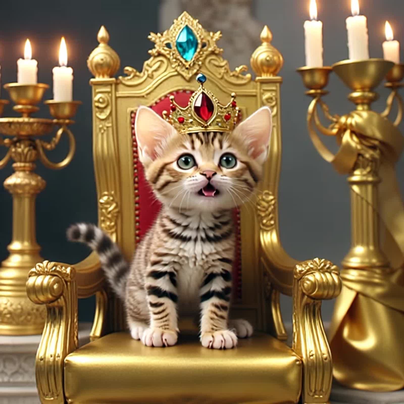 once upon a time in a far away land, lived a little kitten. this kitten was crowned to a queen and everyone loved her