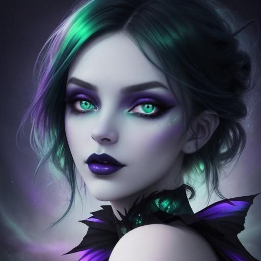 Mysterious green eyed witch