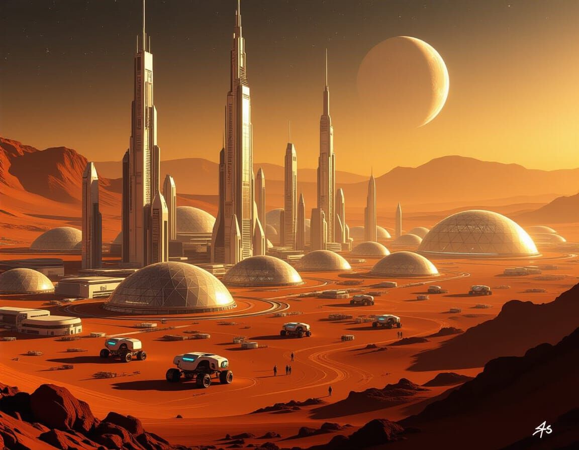 Mars colony.