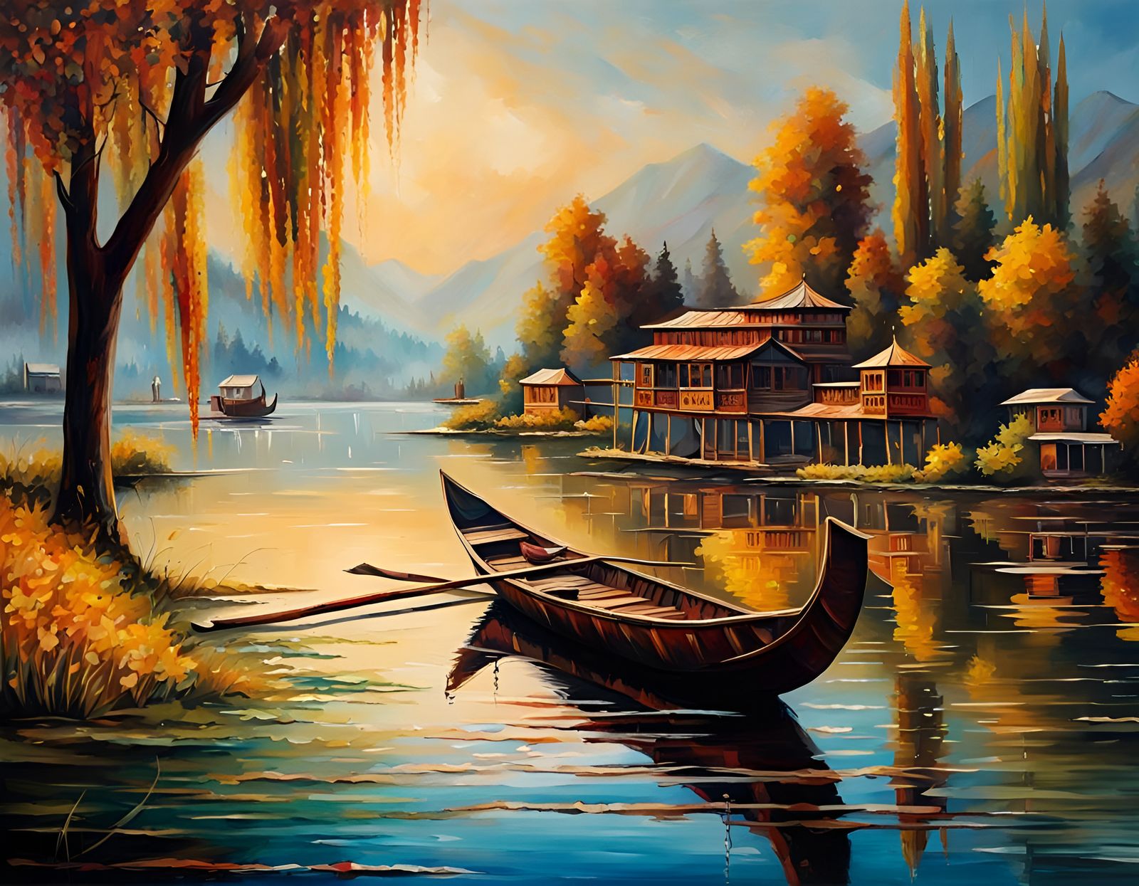 A shikara boat in Dal Lake, Kashmir  by @KashmirMan