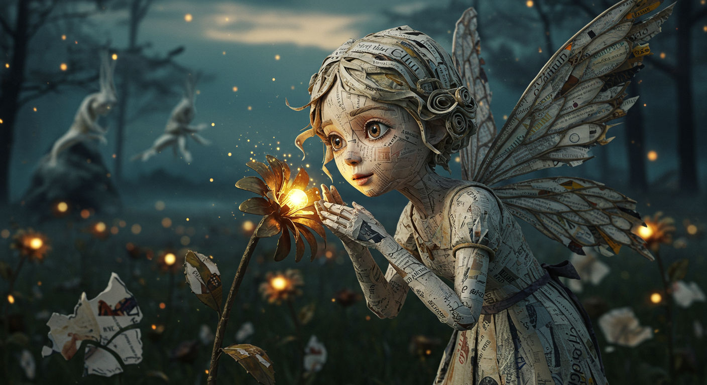 Newsprint Fairy: The Magic of Flowers
