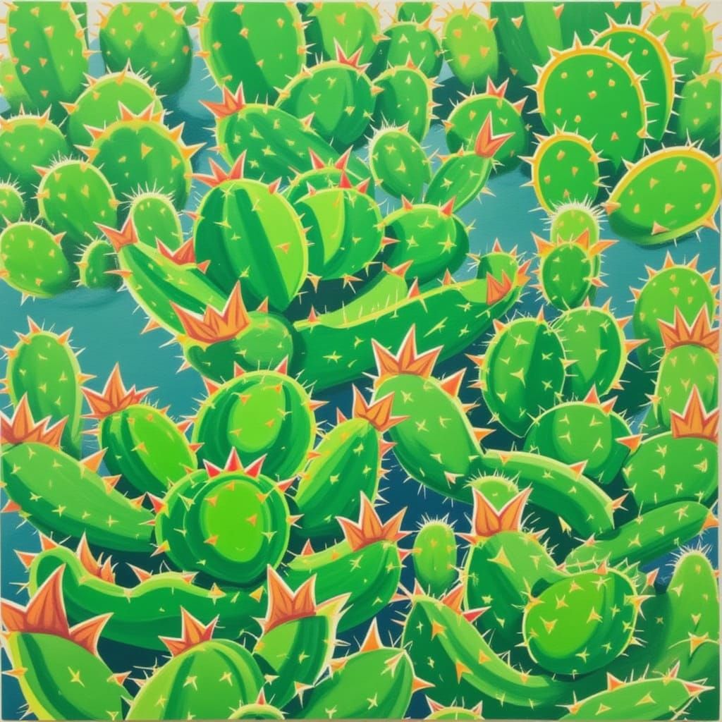 <lora:CACTUS HEART:1.0> Frogs on lilypads in a pond