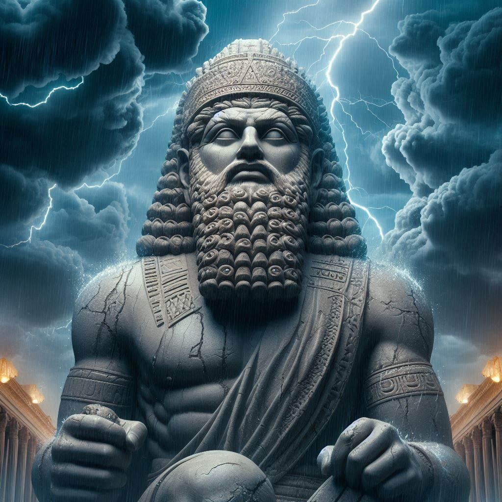 Ishkur, later known as Adad or Hadad, was the Mesopotamian g...