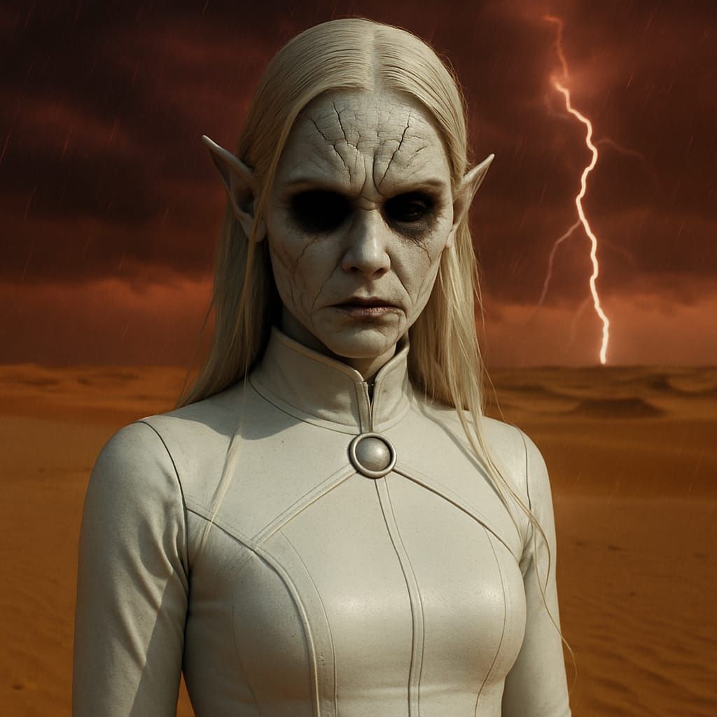 Creepy creation I just made of xenoverse 2 demoness Hollow towa herself in real life style grinning evilly at the viewer...