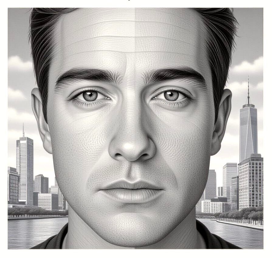 Hyperrealistic Portrait of a Man's Face