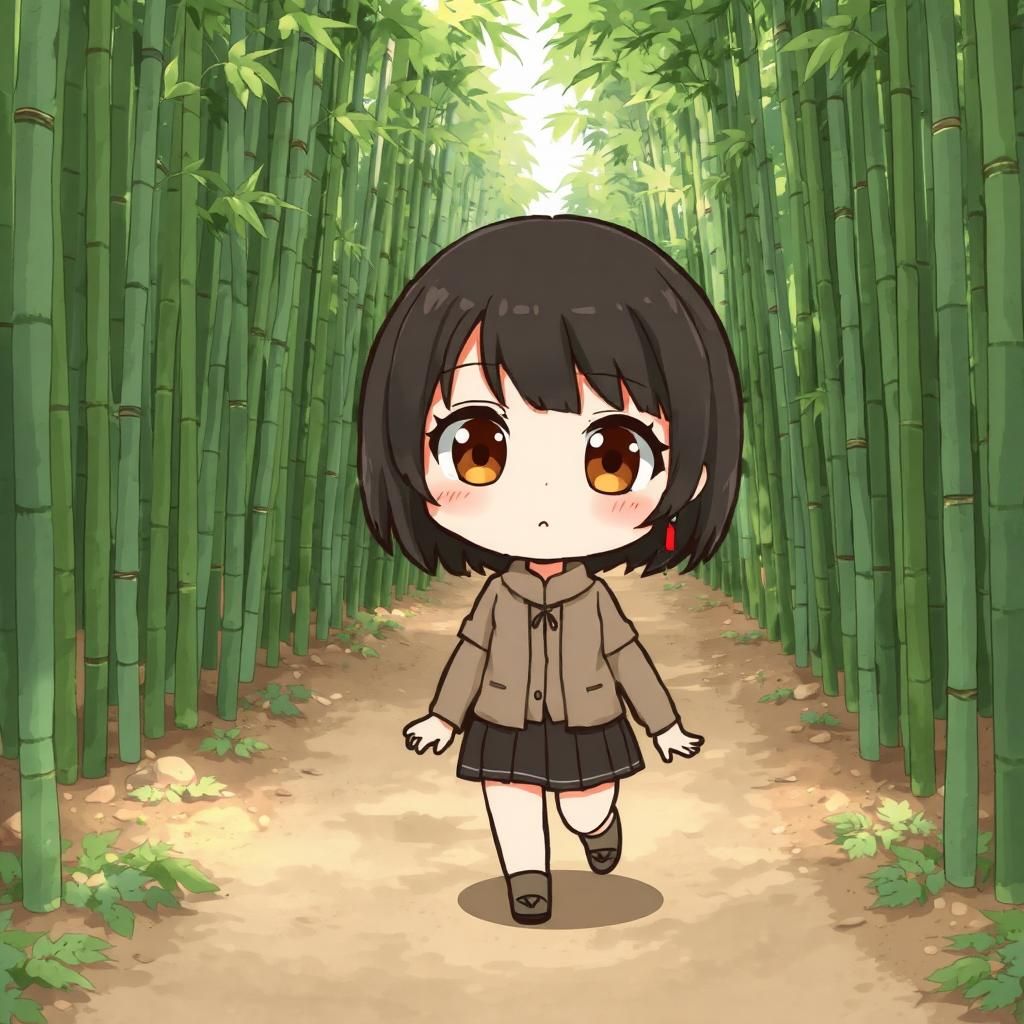 Walking in the bamboo forest of Arashiyama