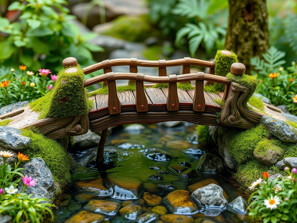 A tiny bridge over a tiny stream for the gnomes who live in the woods  by @Fitz