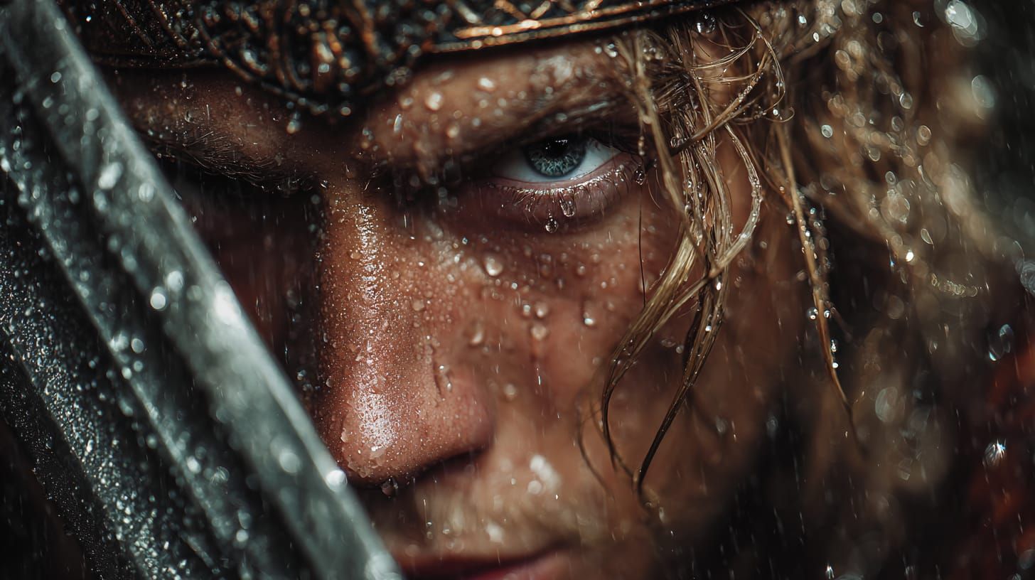 Rain-Kissed Warrior's Resolve