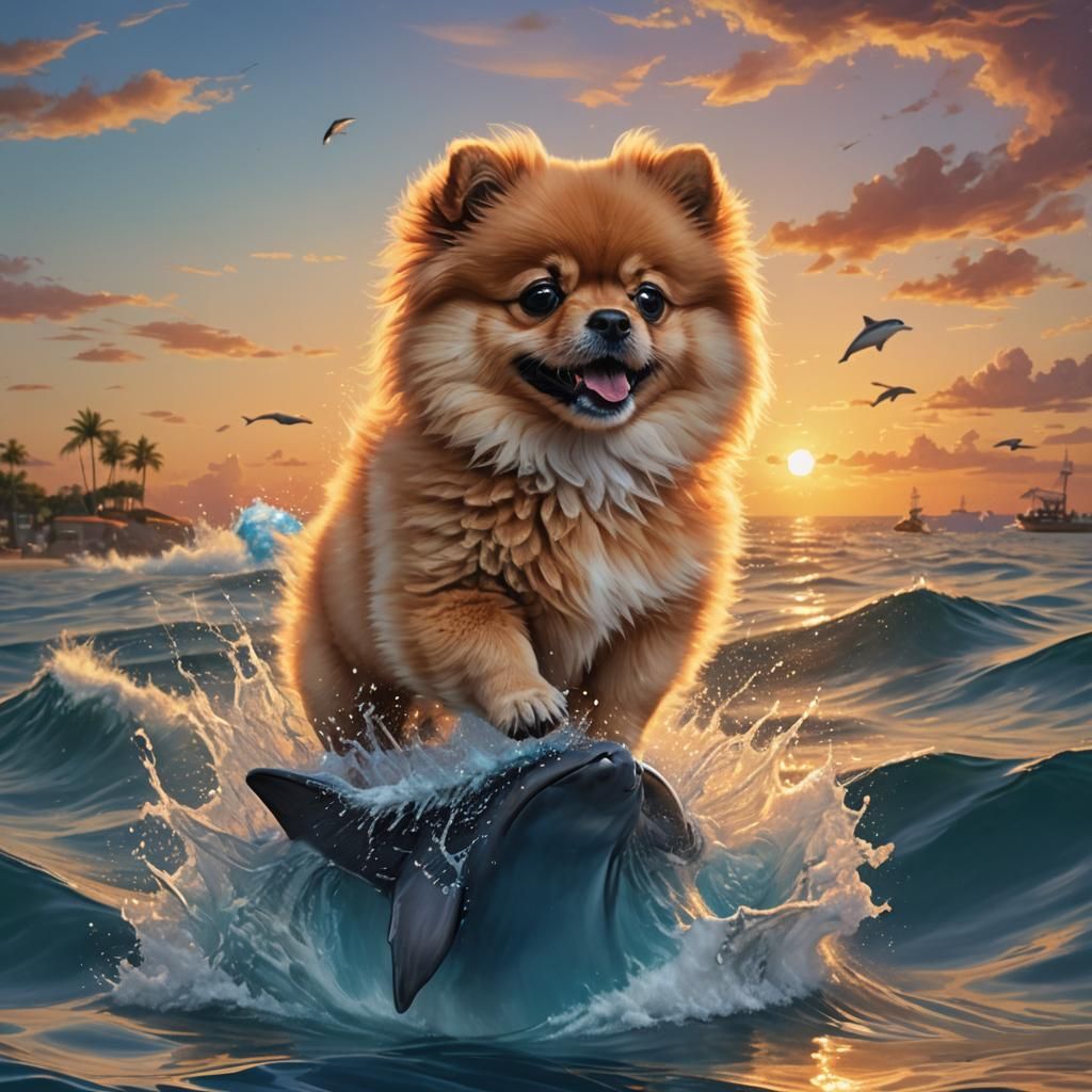 Daisy on a dolphin ride