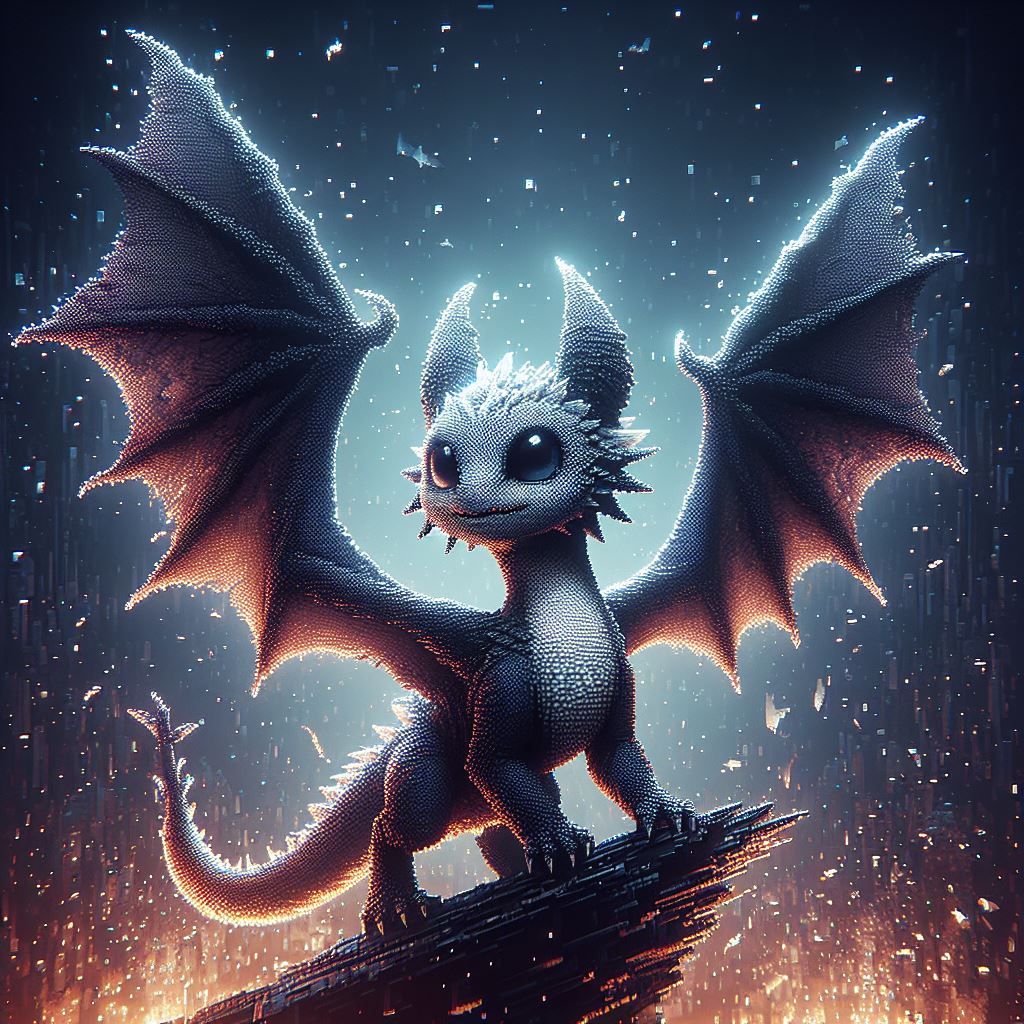 Pixelated Baby Dragon