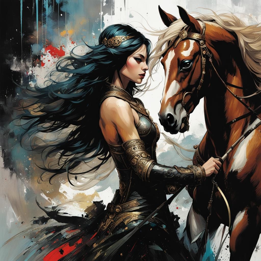 woman and horse