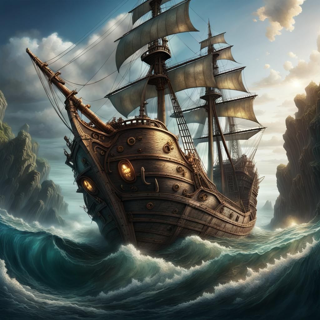 pirate ship - AI Generated Artwork - NightCafe Creator