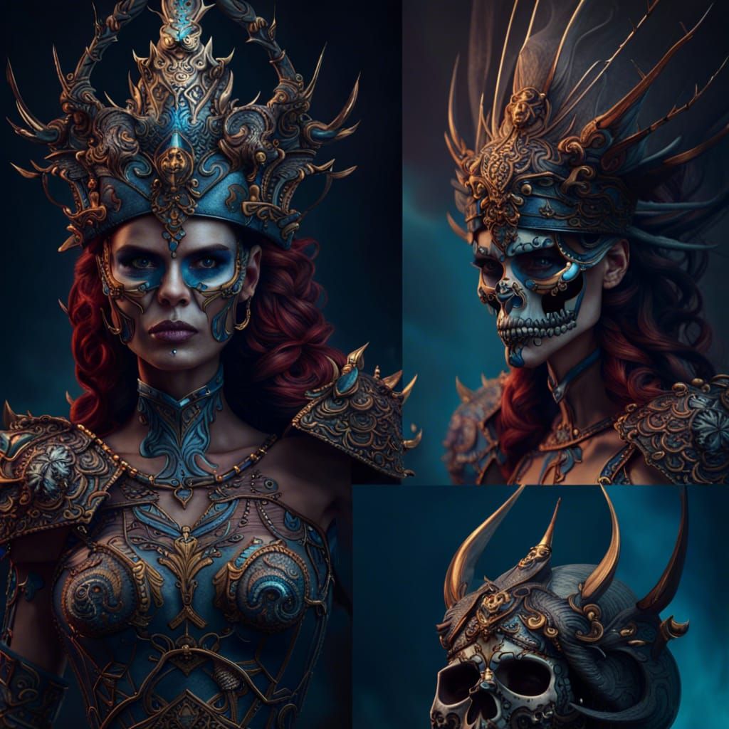 Warrior queen skulls