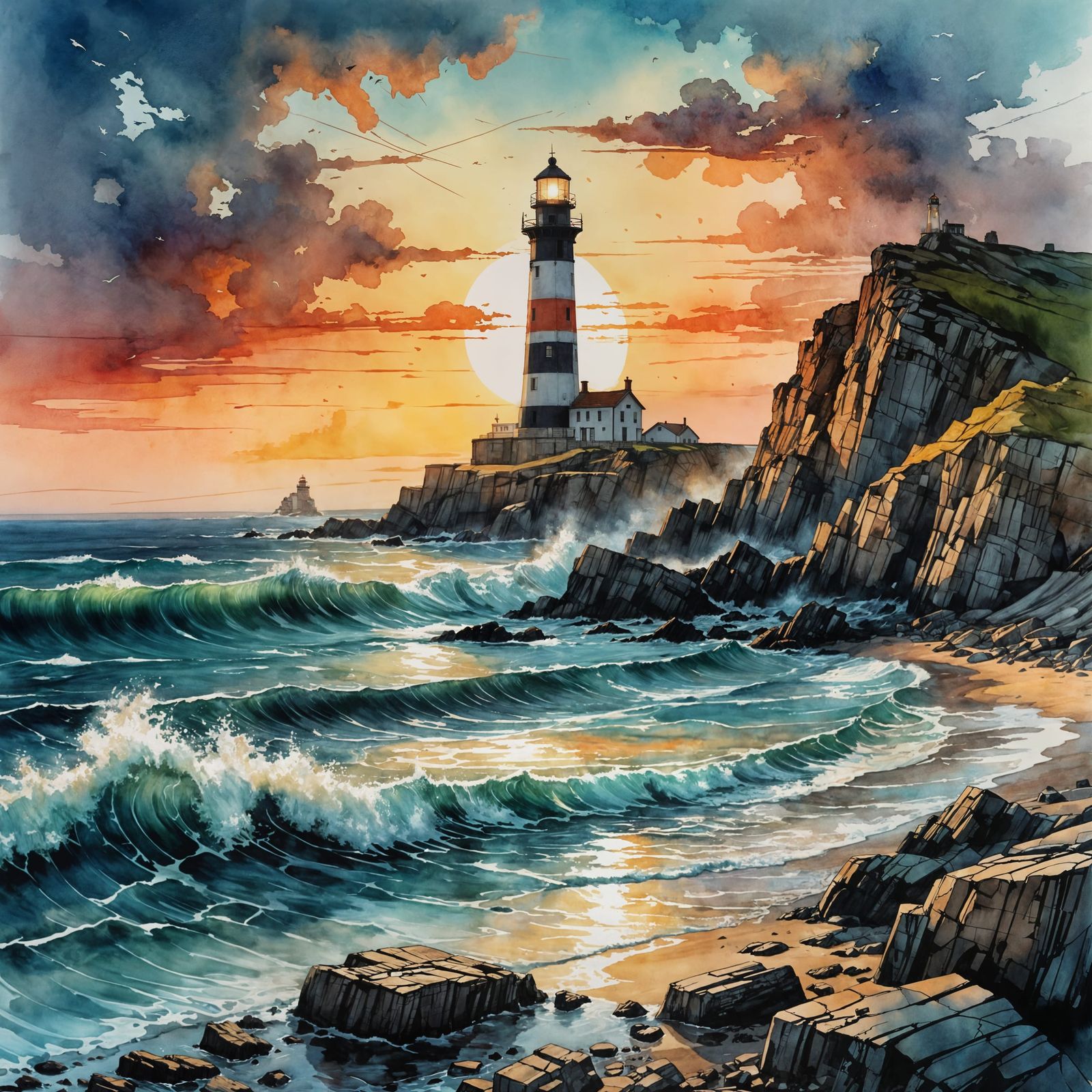 Rocky lighthouse  by @Laevos