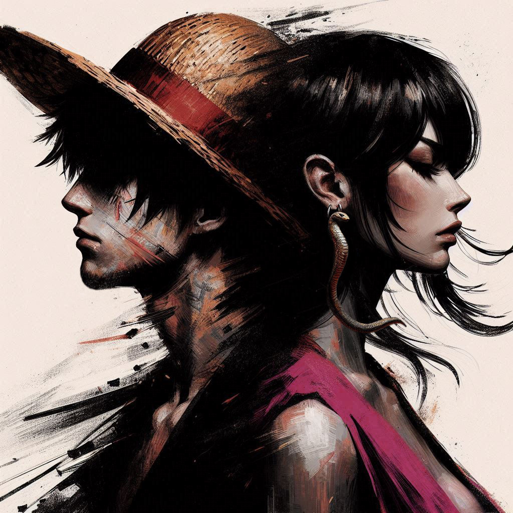 Luffy and Hancock