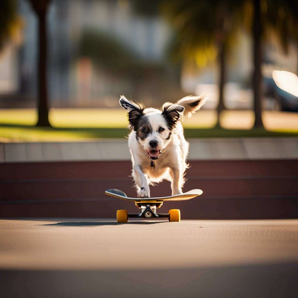 Dogs skateboarding AI Generated Artwork NightCafe Creator