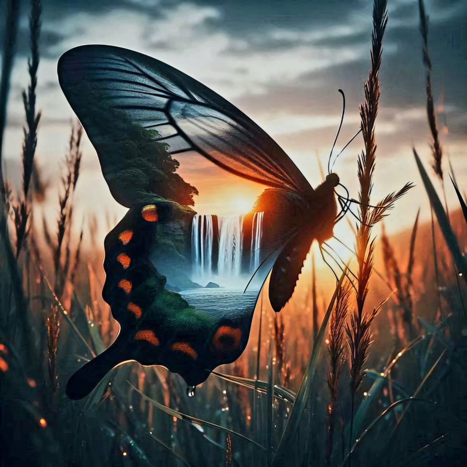 Double exposure butterfly