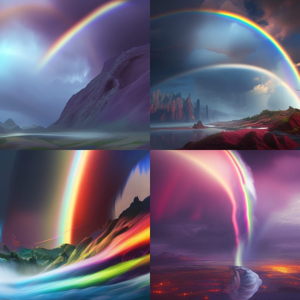 tornado with rainbow in backround